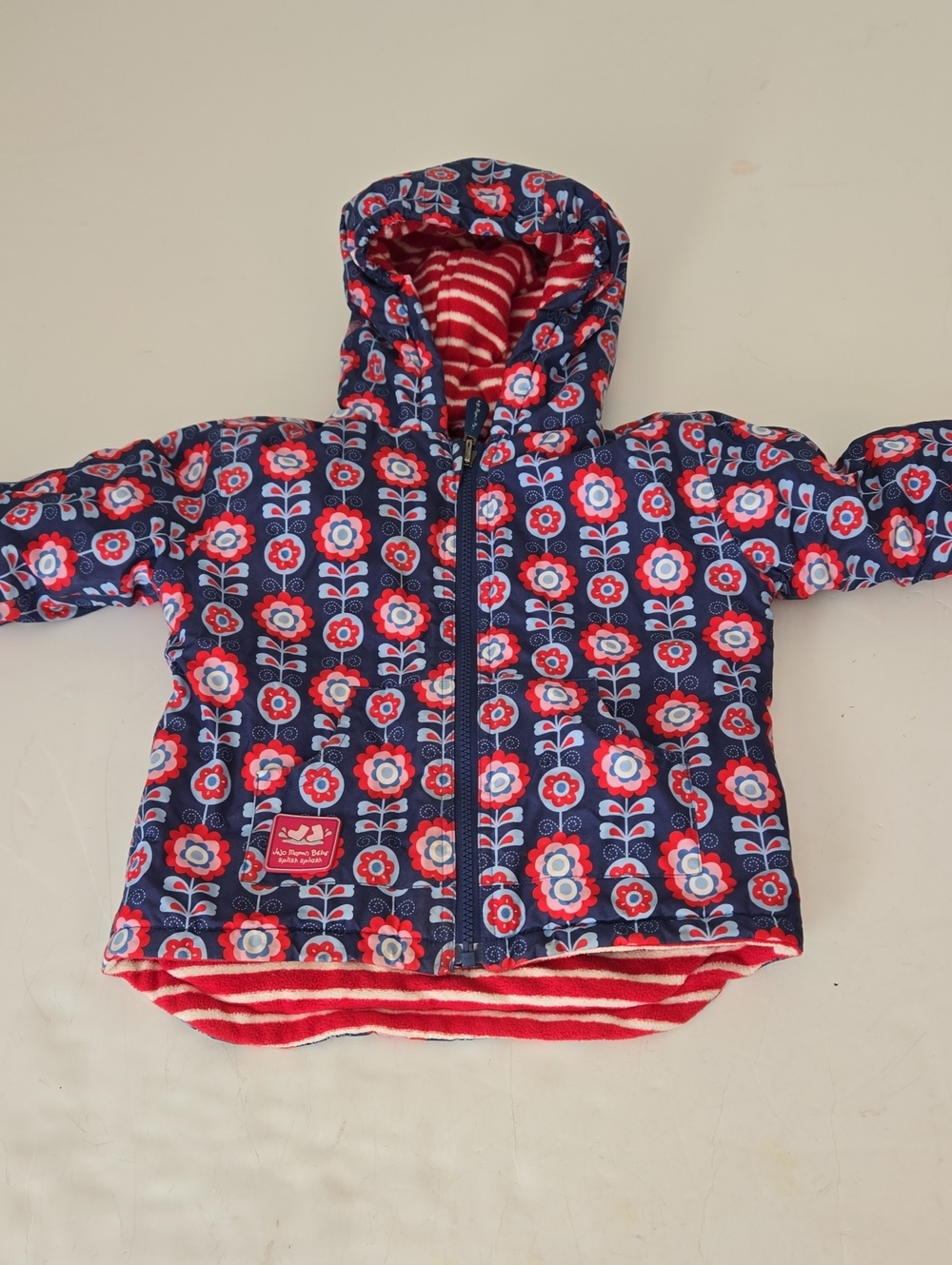 Jojo Maman Bebe GIRLS REVERSIBLE Hooded Jacket coat 2-3 Years